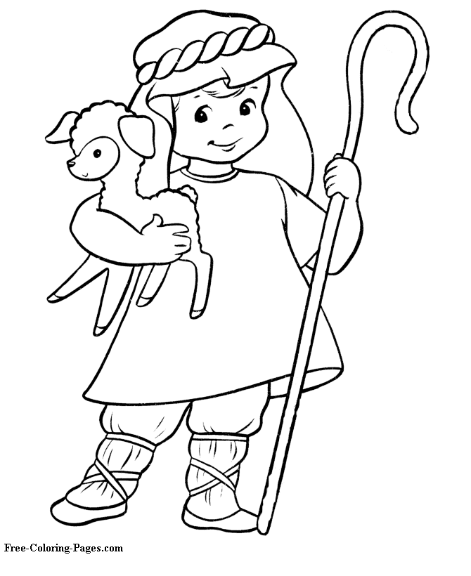 Christmas coloring pages - Little Sheperd