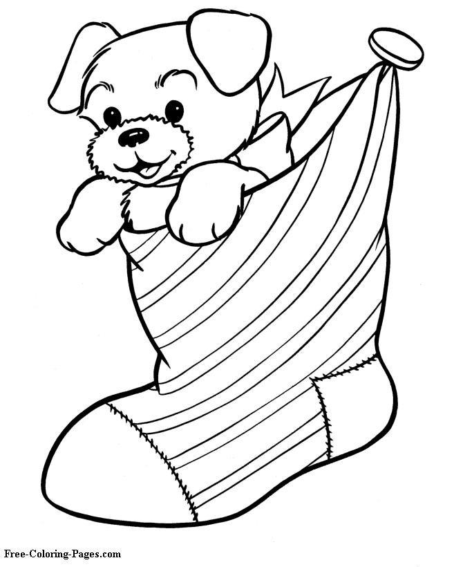 Christmas coloring pages - Stocking to print