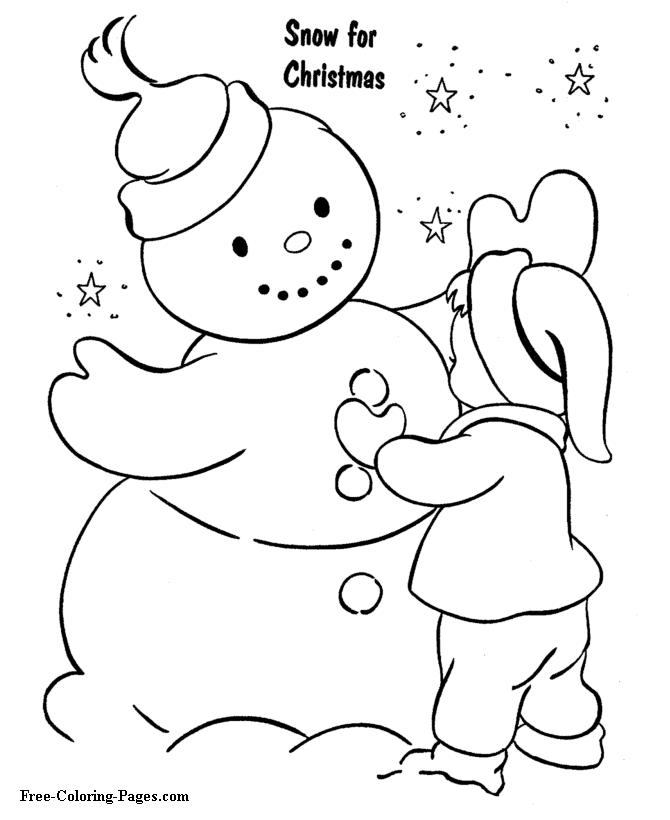 Snowman print and color - Make a Snowman