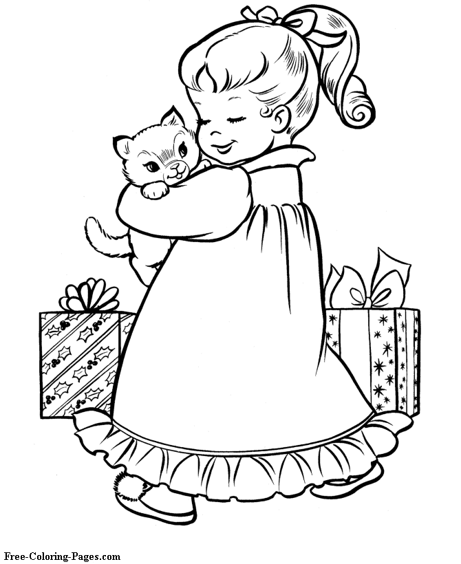 Christmas coloring pages - It's a Kitten