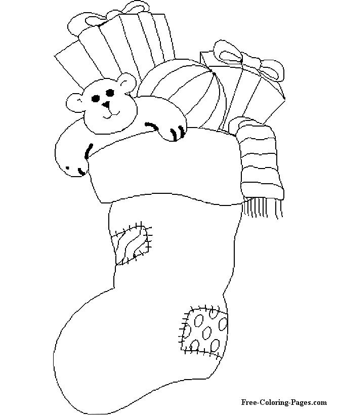 Christmas coloring pages - Christmas stocking