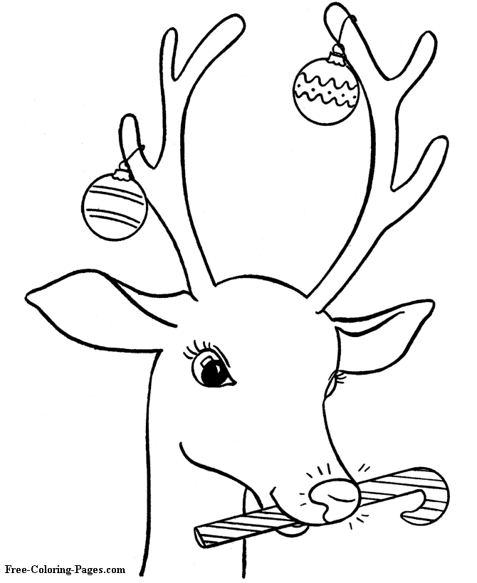 Christmas coloring book pages - Rudolph