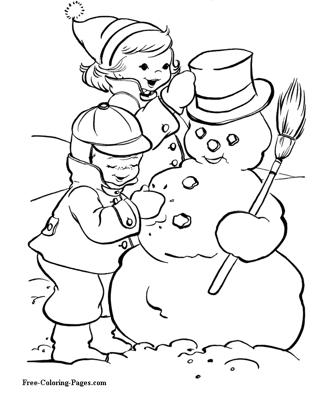 Christmas coloring pages - Snowman
