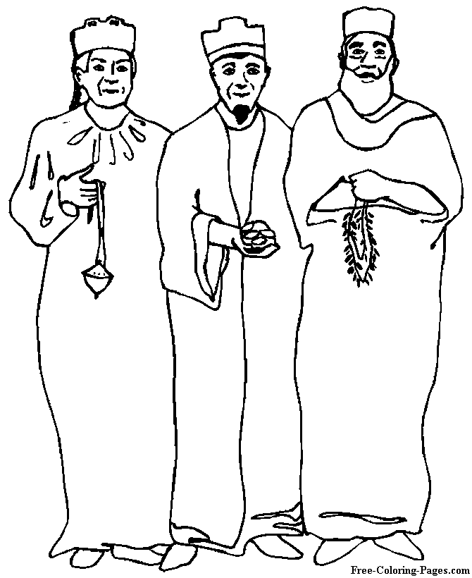 Christmas coloring pages - Three Wisemen