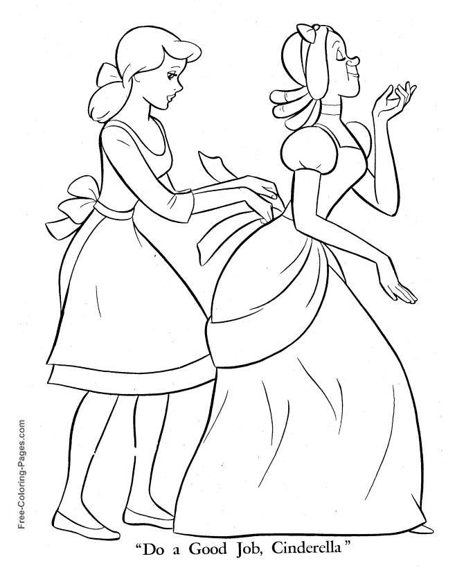Sister of Cinderella coloring page