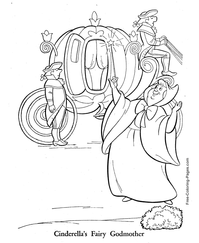 Fairy Godmother Cinderella coloring page