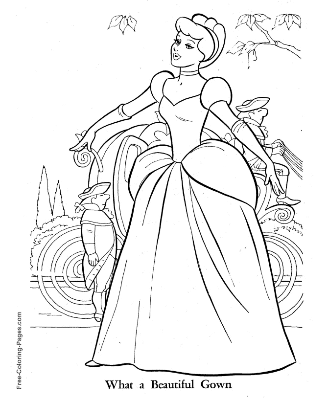 Beautiful Cinderella coloring page