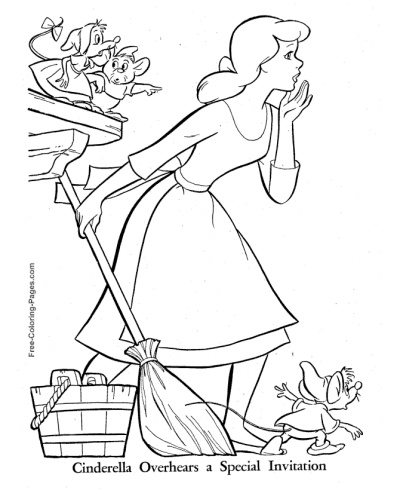 Invitation to the Ball Cinderella coloring pages