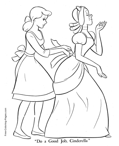 Sister of Cinderella coloring pages