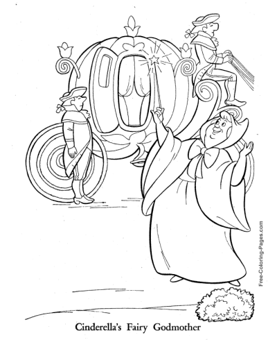 Fairy Godmother Cinderella coloring pages