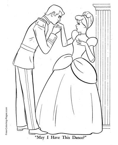 Prince and Cinderella coloring pages