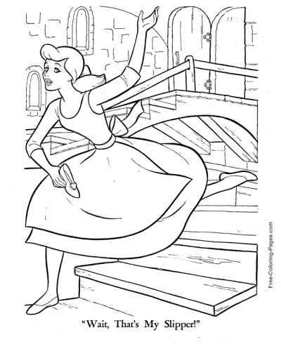 My slipper Cinderella coloring pages