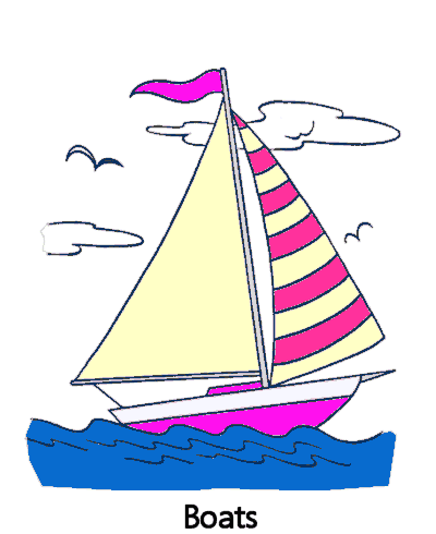 Coloring pages of boats, sheets and pictures