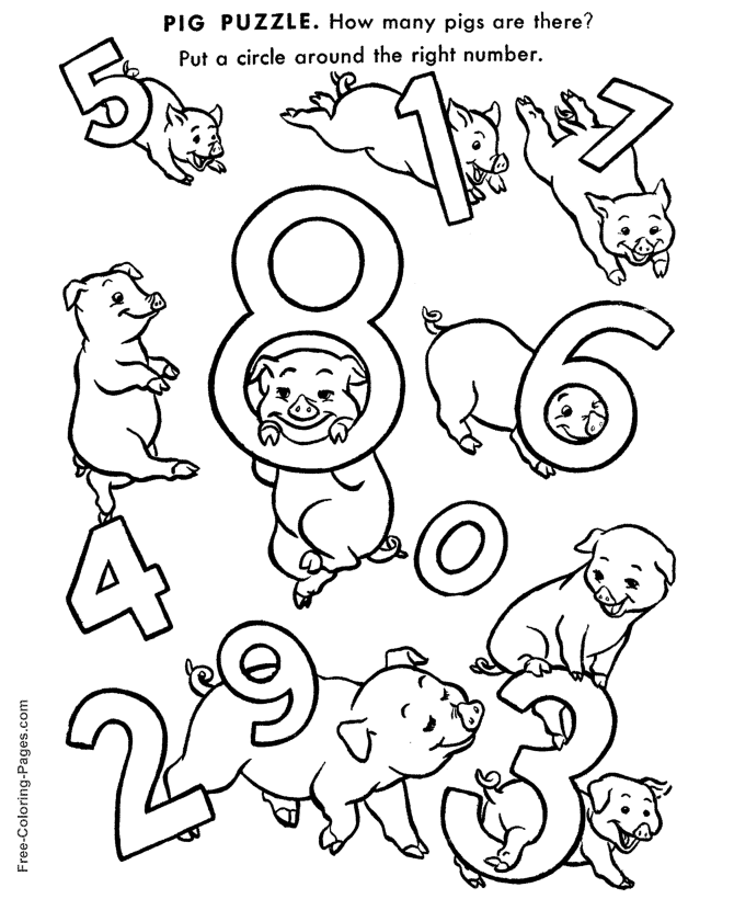 Learn numbers worksheets for kids