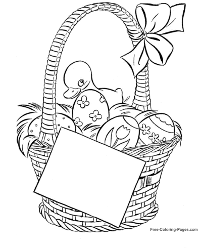 Free printable easter basket coloring pages