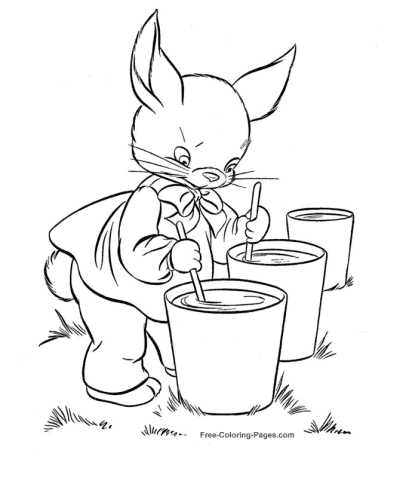 Paint for eggs Easter Bunny coloring pages