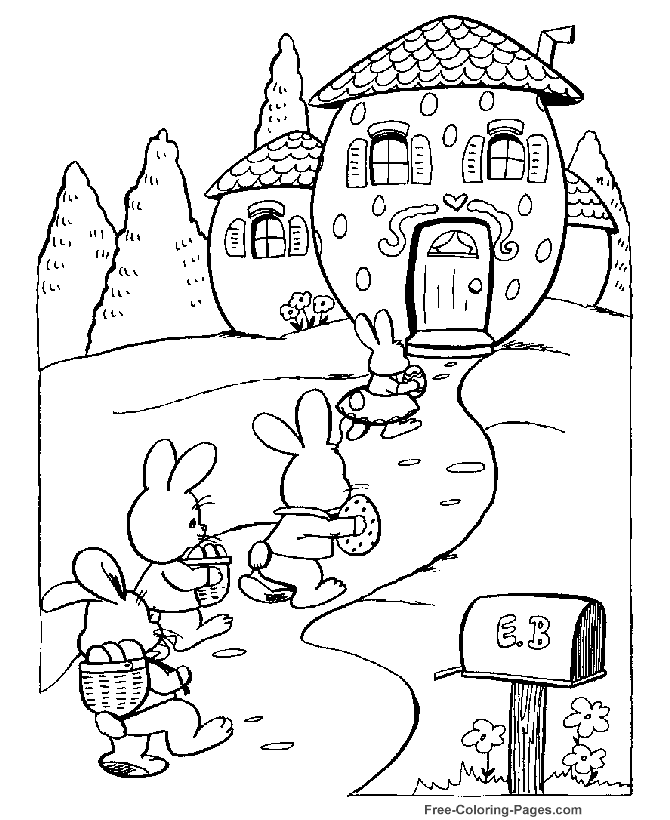 Easter coloring pages - Easter Bunny's House