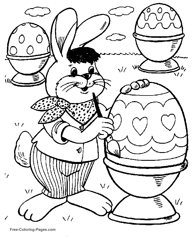 Easter coloring pages - Painting Easter Eggs