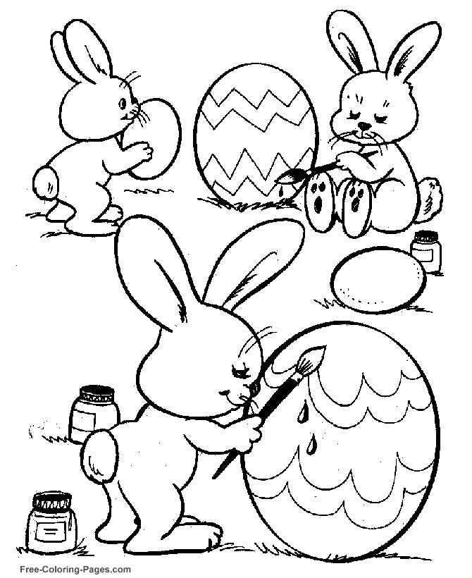 Easter coloring book pages - Color pictures of bunnies