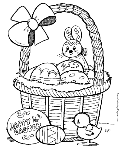 Easter coloring pages of baskets