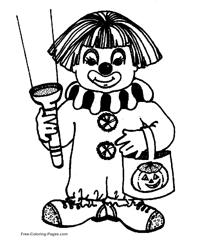 Halloween coloring sheets - Clown Costume