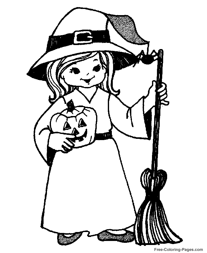 Halloween coloring pages - Little Witch