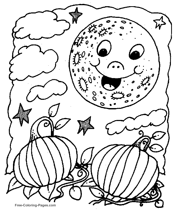 Halloween coloring sheets - Halloween Moon