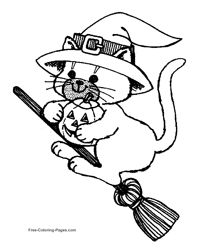Halloween coloring pages - Cat pictures to color