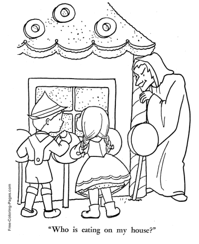Free Hansel and Gretel coloring pages