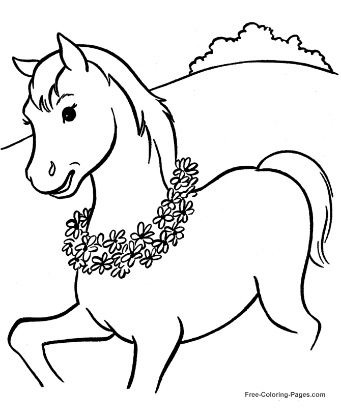 Printable coloring pages of horses