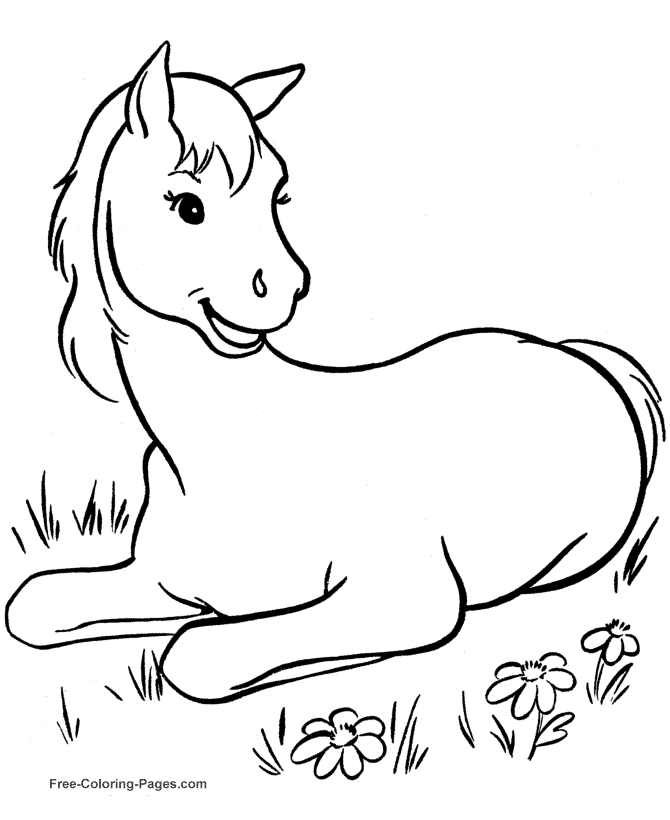 Free horse coloring book pages to print