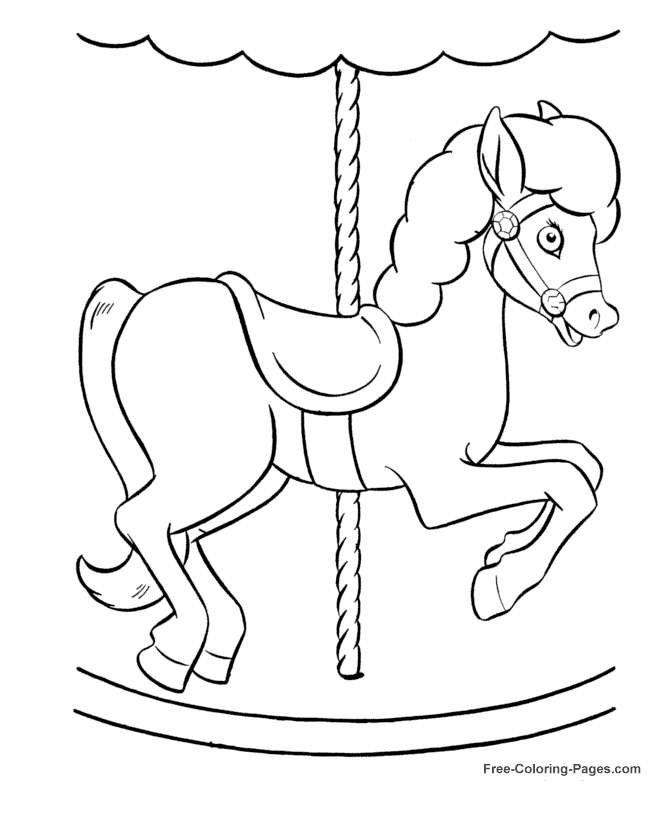 Free coloring book pictures of Horses