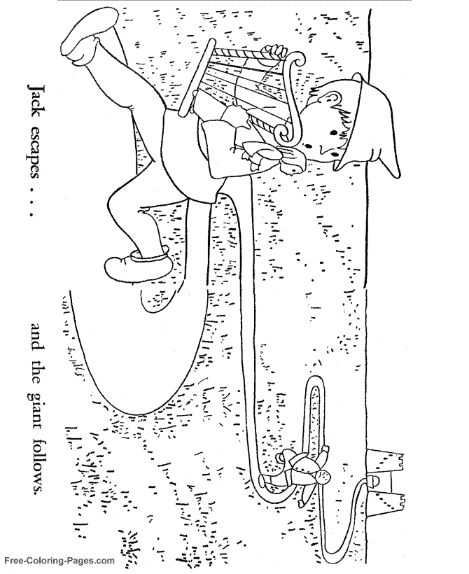 Jack and Beanstalk escape coloring page