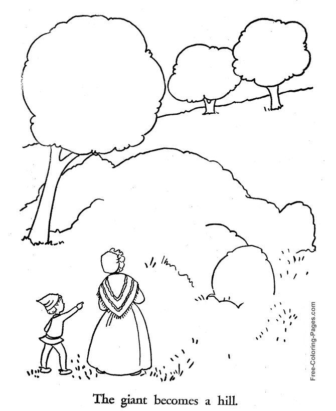 Jack and Beanstalk coloring page Jack is Free!