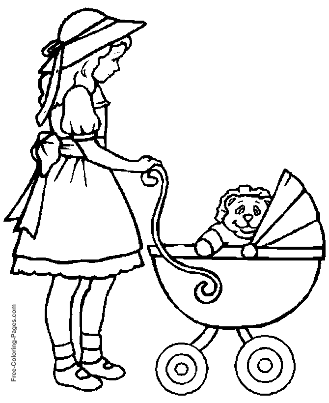 Kids coloring pages - Girl