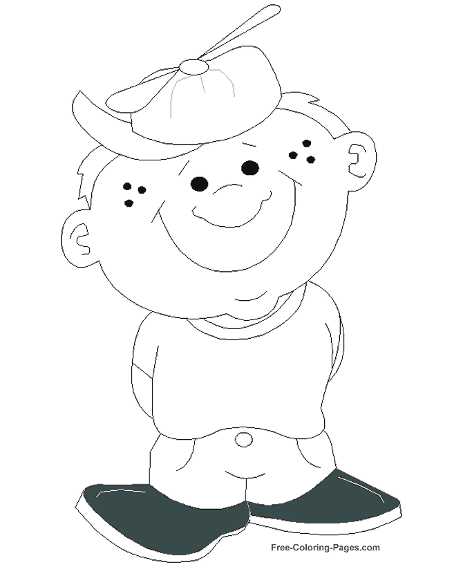 Kids coloring pages - Smiling Boy
