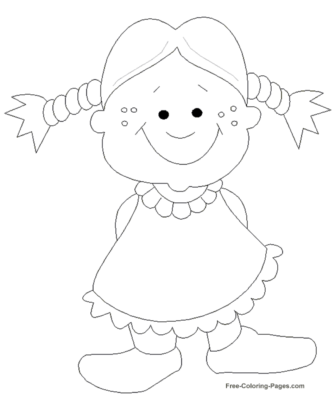 Kids coloring pages Girl Smiling