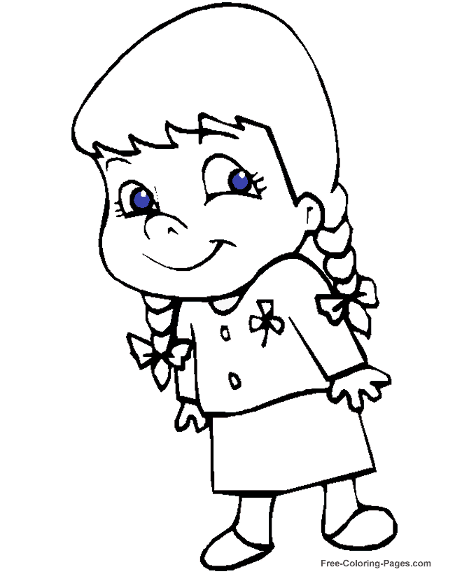 Kids coloring pages - Shy Girl