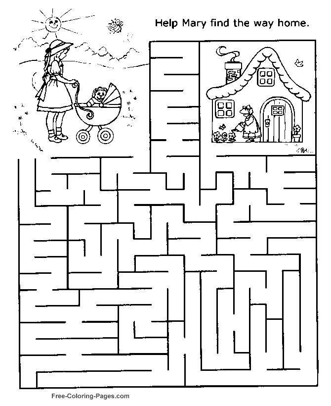 Printable channel maze games