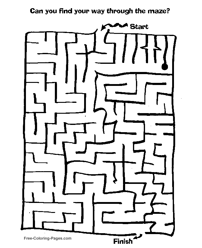 Printable maze game worksheets
