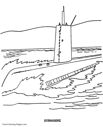 Military coloring pages Navy Submarine