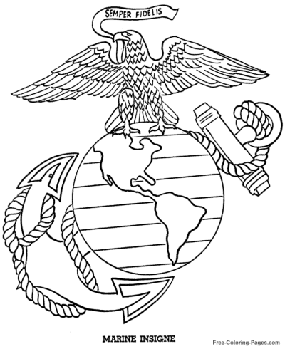 Military coloring page Marine Insigne
