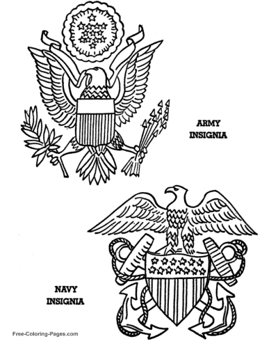 Army Navy Insignia military coloring page