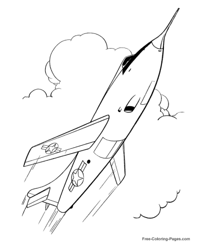 Military coloring page Air Force jet