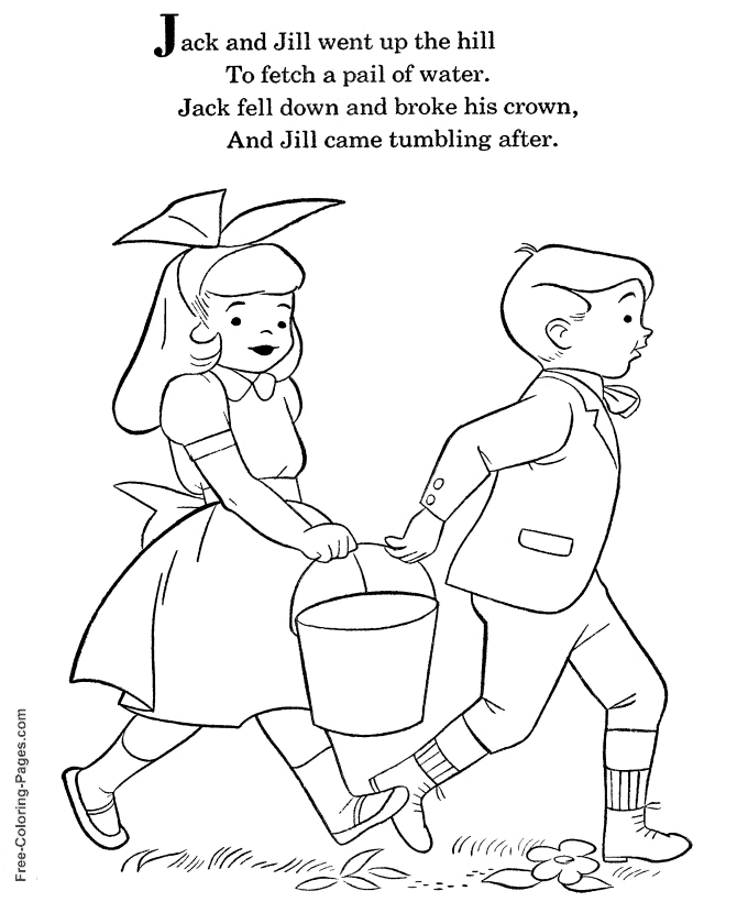 Hey Diddle Diddle nursery rhyme coloring page