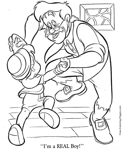 Pinocchio coloring pages Real Boy