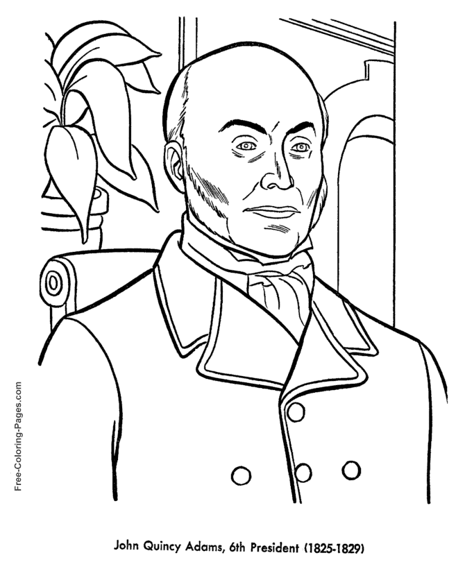 John Quincy Adams coloring page