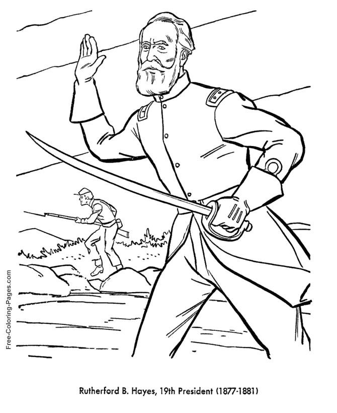 Rutherford Hayes coloring page