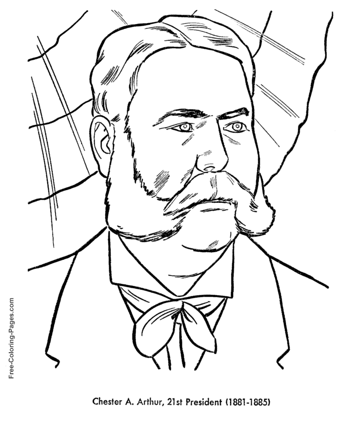 Chester Arthur coloring page