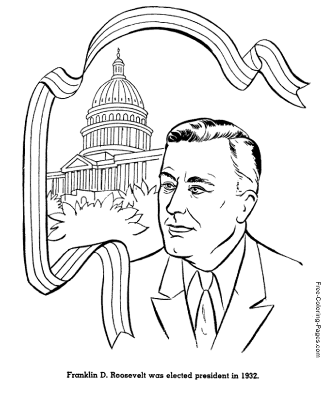 Franklin D Roosevelt coloring page